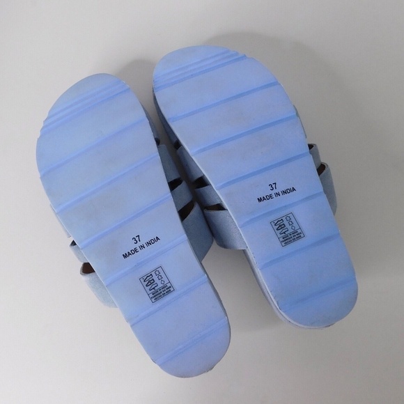 NEW with Box!! FREE PEOPLE Sunday Season Suede Mules Shoes Bluebell Slip-Ons 7 - Picture 11 of 16